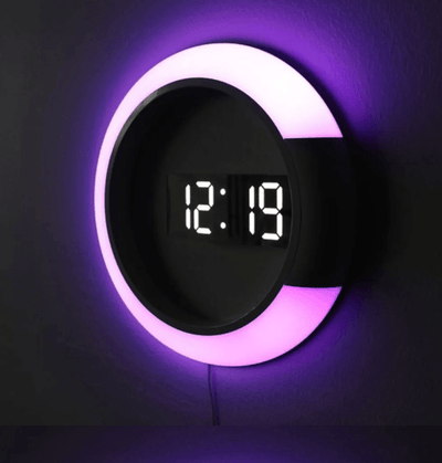 Orologio Parete Digitale Display LED Sveglia Snooze Temperatura Casa Luminosità