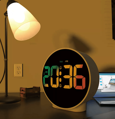 Orologio Digitale LED Sveglia Orario Funzione Snooze Display Casa Comodino Ufficio 3 Livelli Luminosità